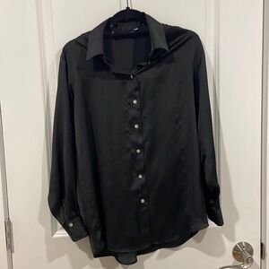 Black Zara Oversized button down